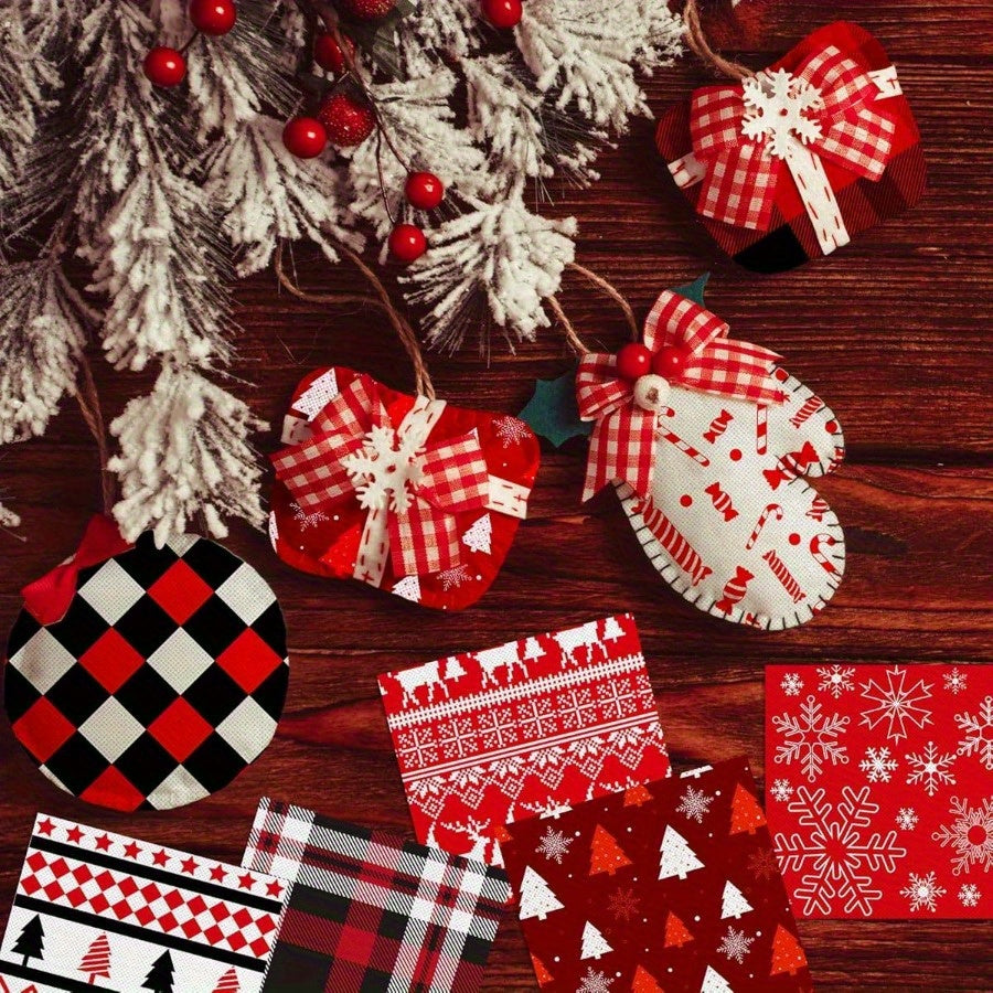 Holiday Fabric Squares Set 100 Pre Cut For Quilting Sewing