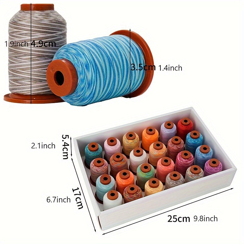 Gradient Polyester Sewing Thread Set 24 Spools 500 Yards