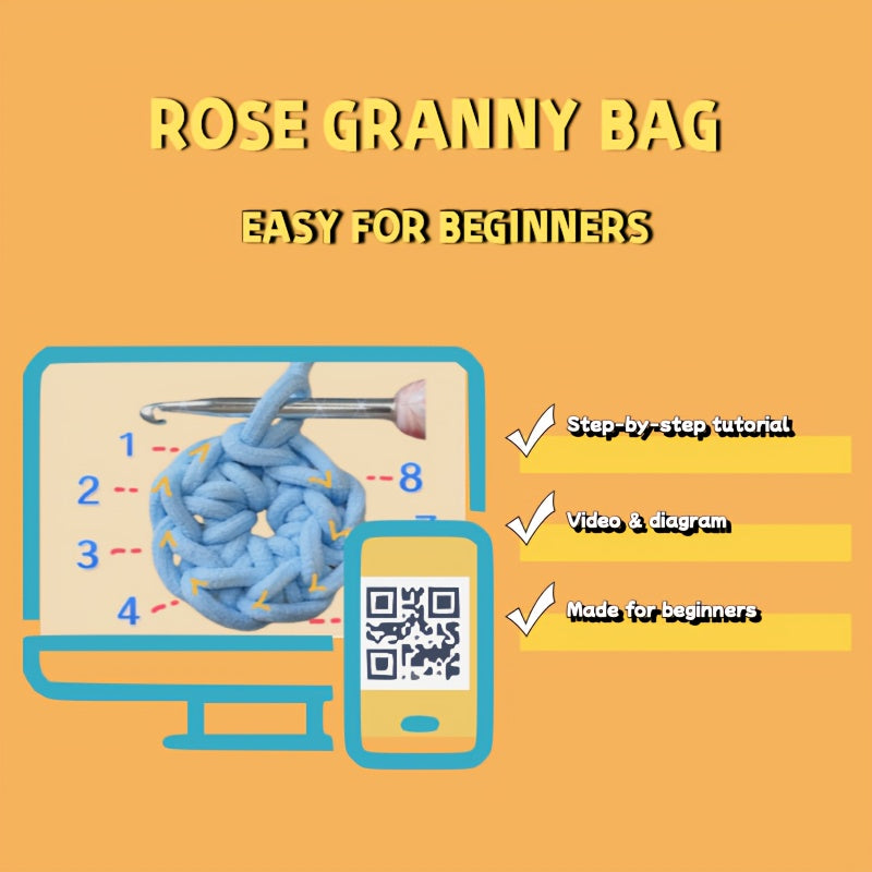 Rose Granny Bag Crochet Kit Crafting Project Pattern