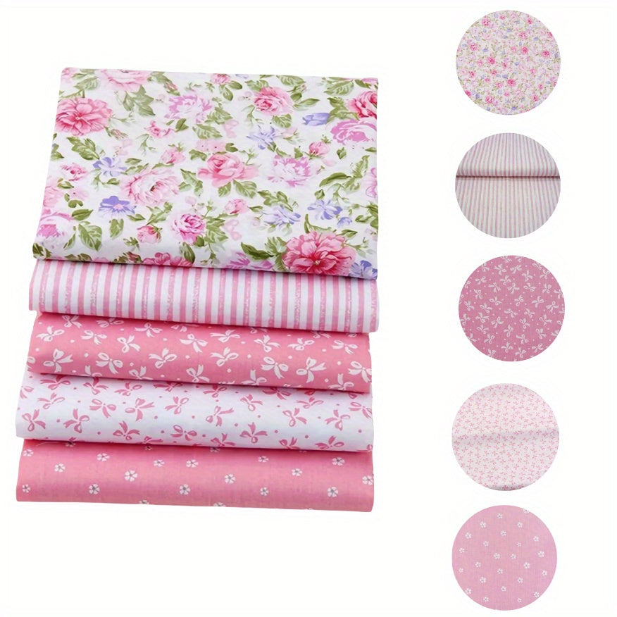 Five Piece Fabric Bundle Precut Quilting Patchwork Material
