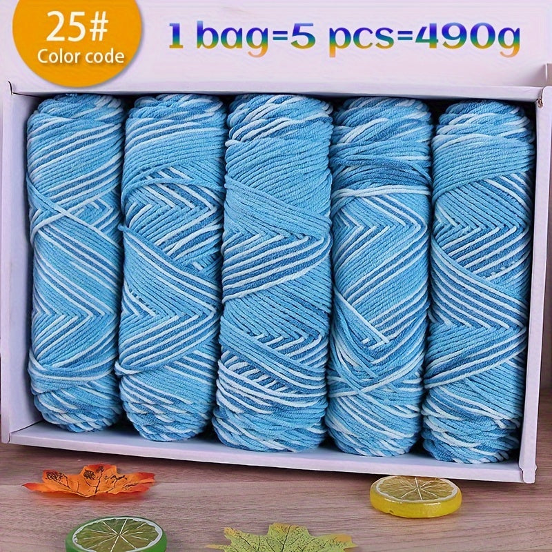 JIUWEIDIAOWANG Multicolor Gradient Yarn Craft Kit 5pcs Pack