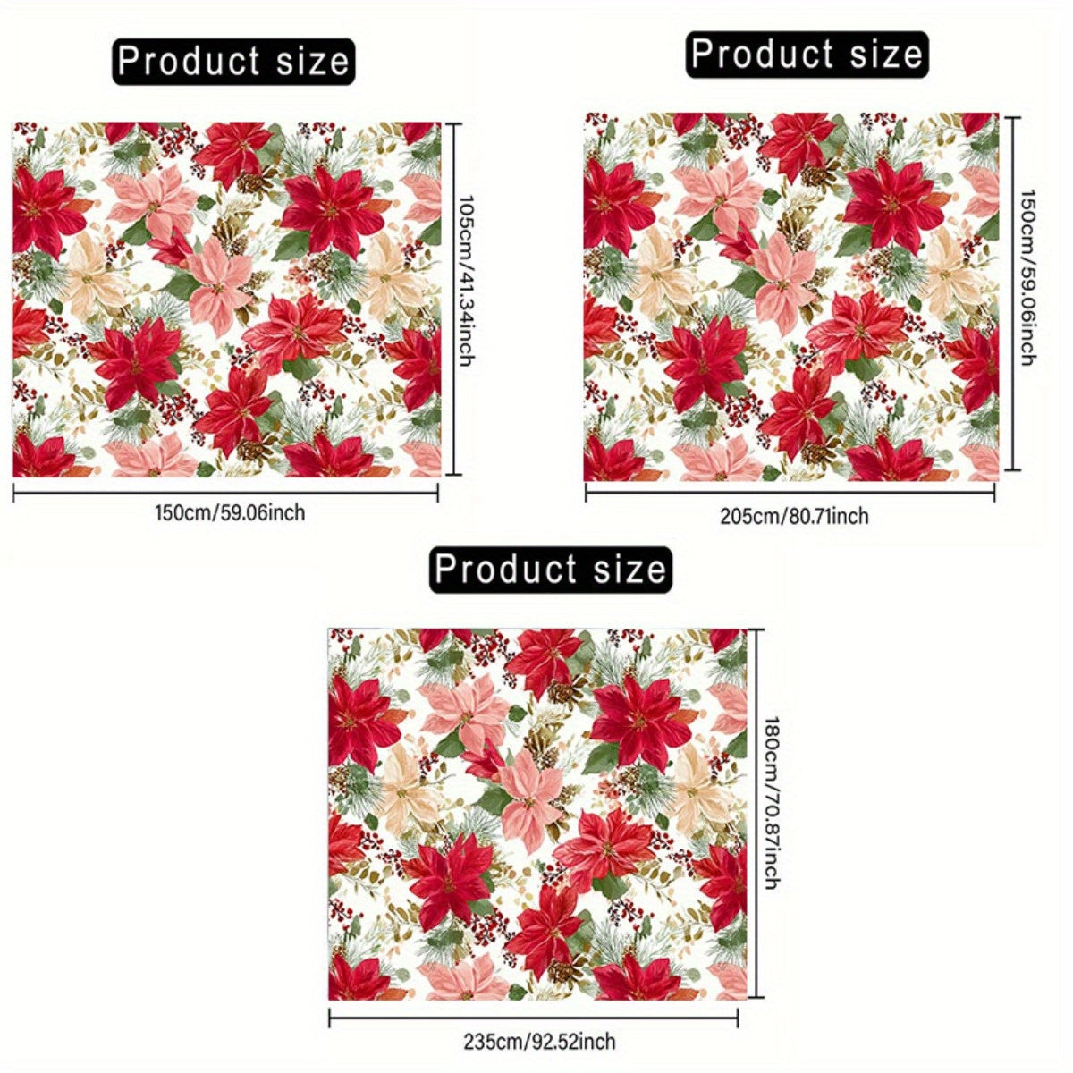 Poinsettia Fabric By The Yard For Christmas Decor Backdrops