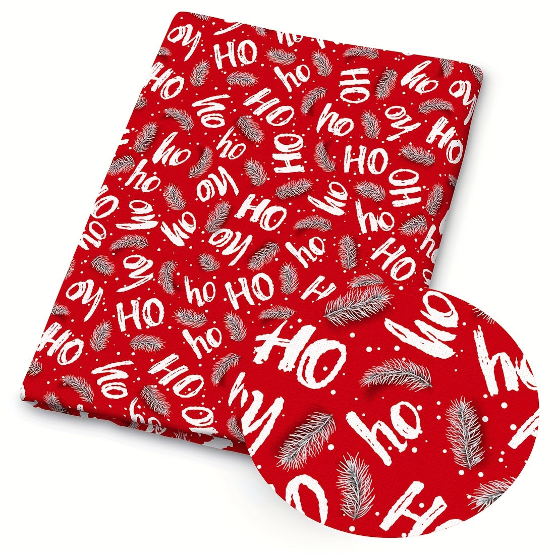Festive Christmas Snowflake Santa Print Polyester Fabric