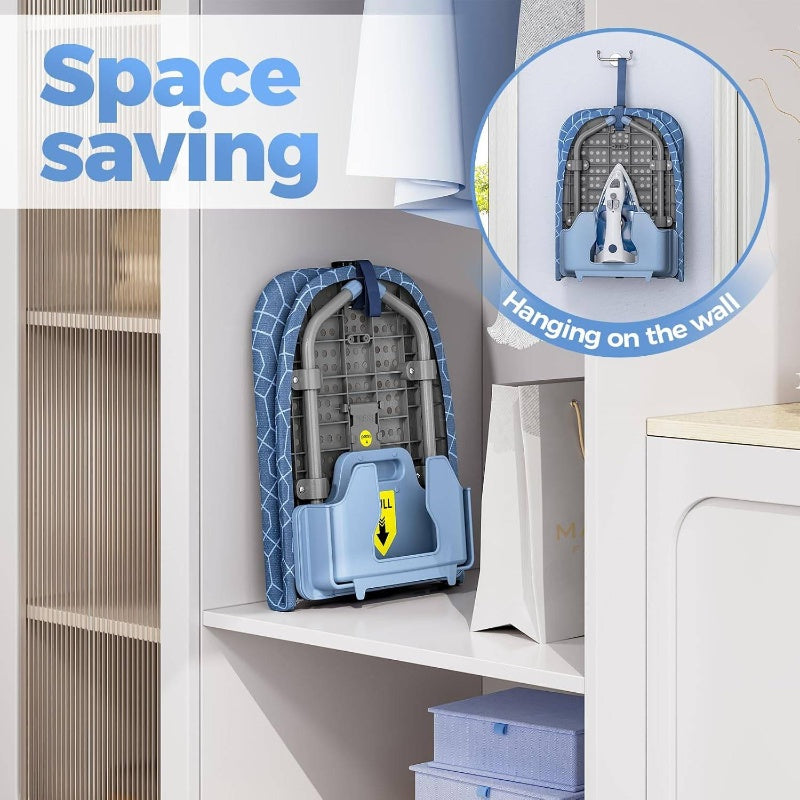 Compact Portable Ironing Board With Iron Holder And Covers