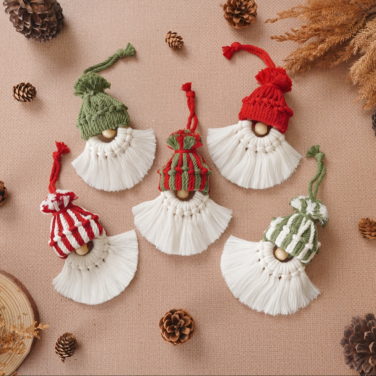 Macrame Gnome Christmas Ornament Kit With Tutorial Video