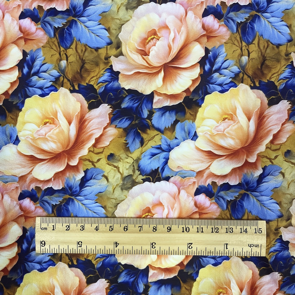 FONDDAY Peony Floral Fabric Soft Breathable Polyester Cotton