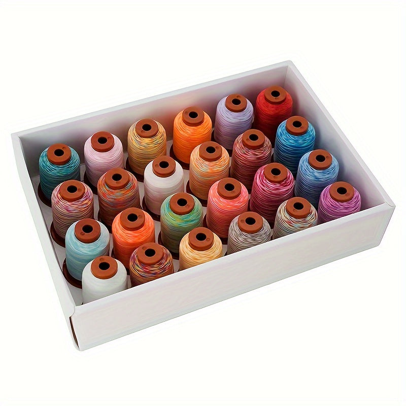 Gradient Polyester Sewing Thread Set 24 Spools 500 Yards