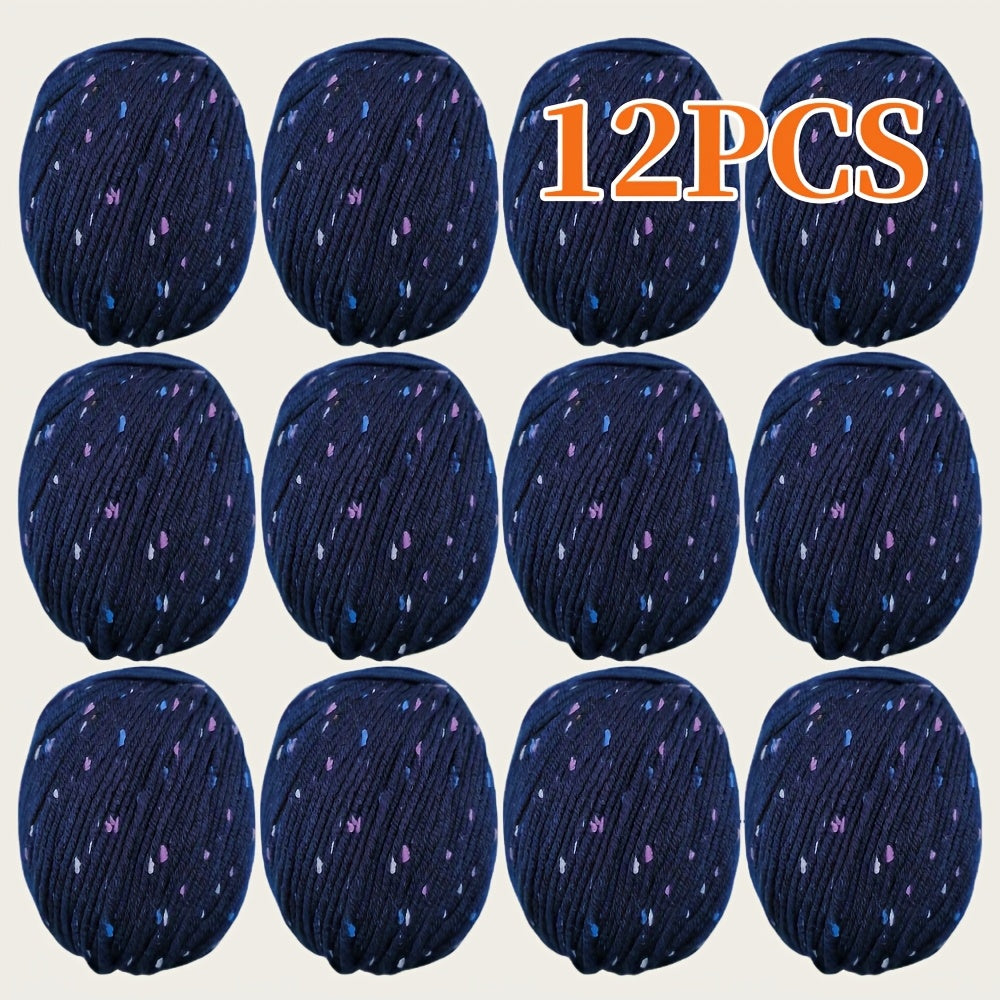 Multicolored Acrylic Yarn 12 Ball Set Ultra Soft for Knitting