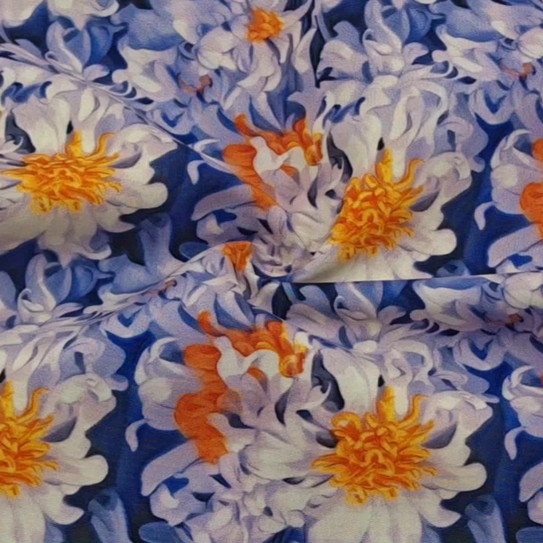 FONDDAY Daisy Print Fabric for DIY Crafts Patchwork