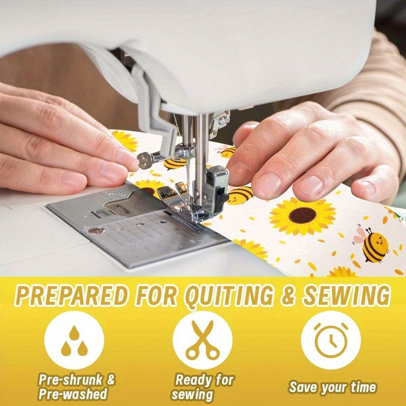 40Pcs Bee Series Quilted Patchwork Fabric DIY Projects