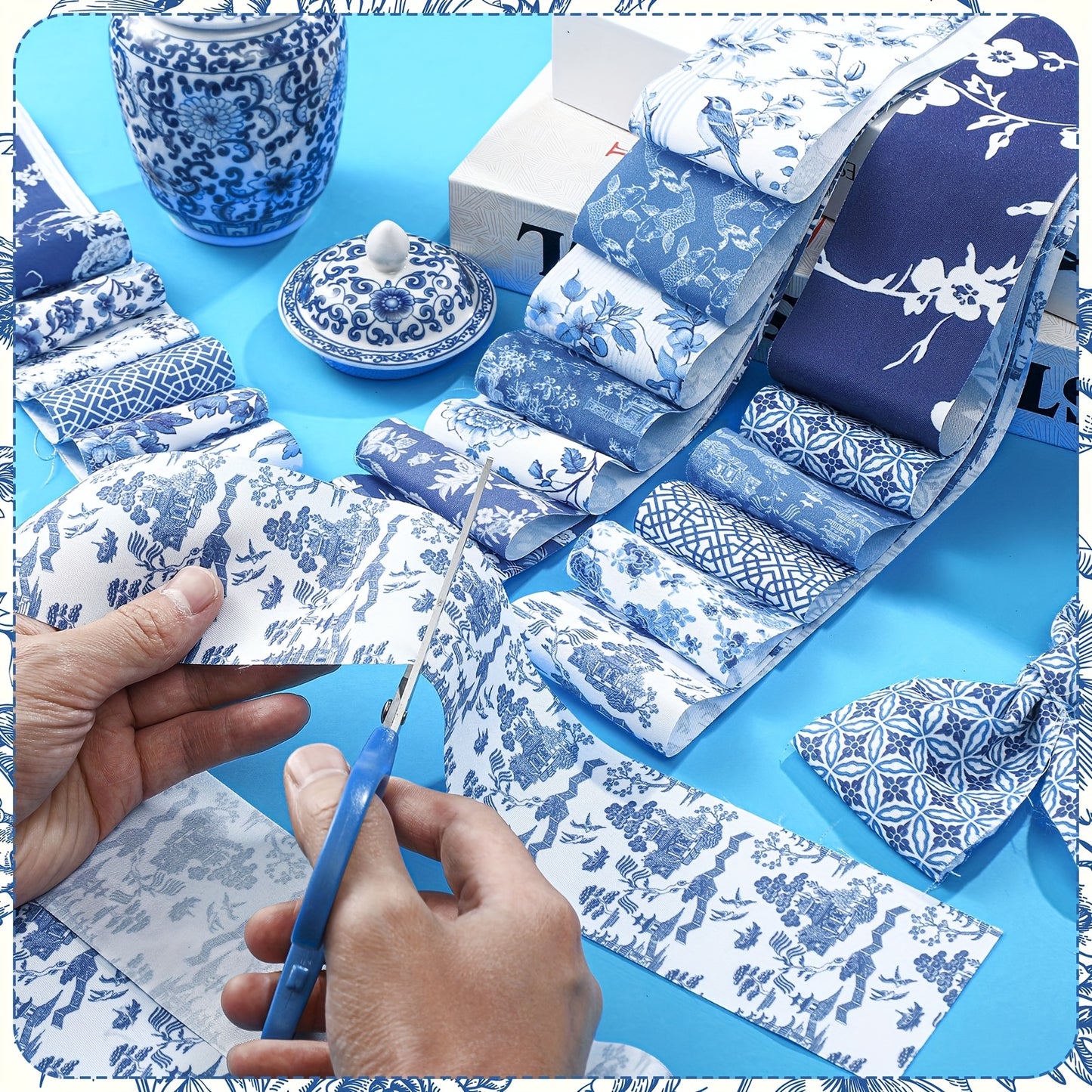 Chinoiserie Jelly Fabric Roll Precut Patchwork For DIY