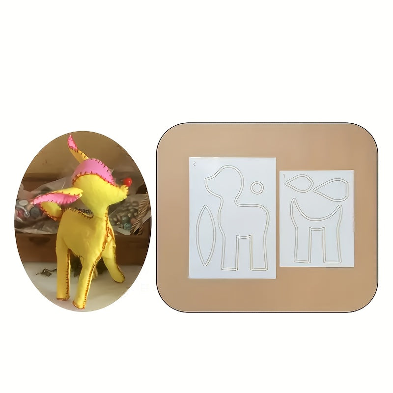 Deer-shaped sewing template with Expressive Eyes & Ears - Highquality Pattern Aid for Quilting, Costume Design, Decorative Embroidery - Crafting Tool for Beginners & Experts - Precise Fabric Drawing Sewing Template, DIY Hobby