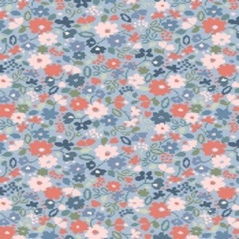 Grandma’s Quilts – Ditzy Floral on Blue