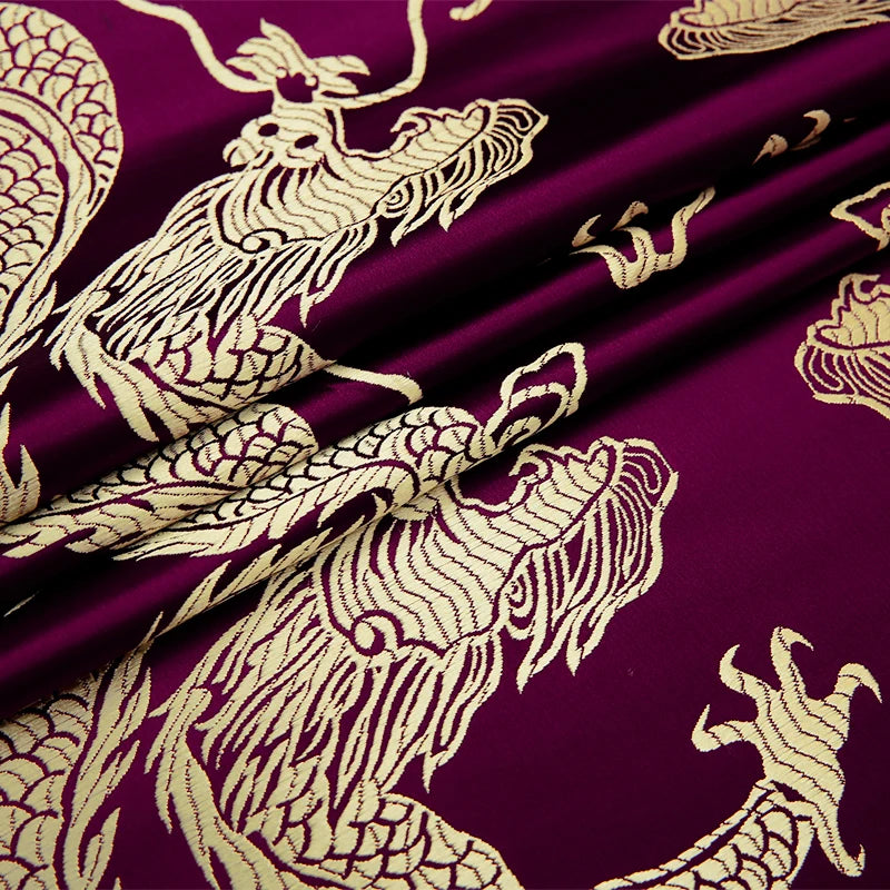 Feature Dragon Pattern Brocade Jacquard Fabric Cheongsam