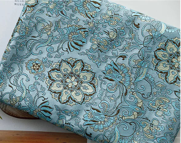 JNLONC Crane Flower Damask Brocade Fabric For Upholstery