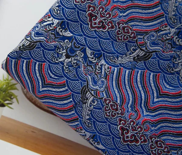 JNLONC Crane Flower Damask Brocade Fabric For Upholstery