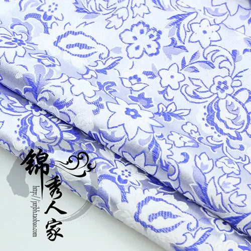 JNLONC Crane Flower Damask Brocade Fabric For Upholstery