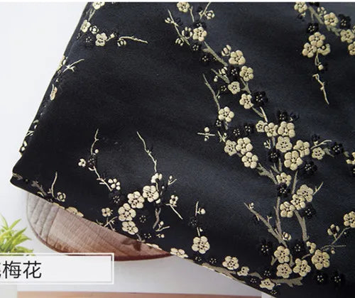 JNLONC Crane Flower Damask Brocade Fabric For Upholstery