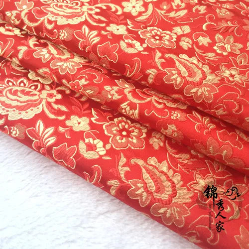 JNLONC Crane Flower Damask Brocade Fabric For Upholstery