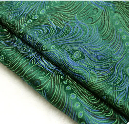 JNLONC Crane Flower Damask Brocade Fabric For Upholstery