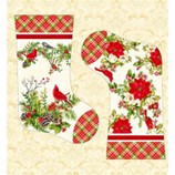 Holly Berry Park Collection - Christmas Stocking Fabric Panel – 24" x 42"