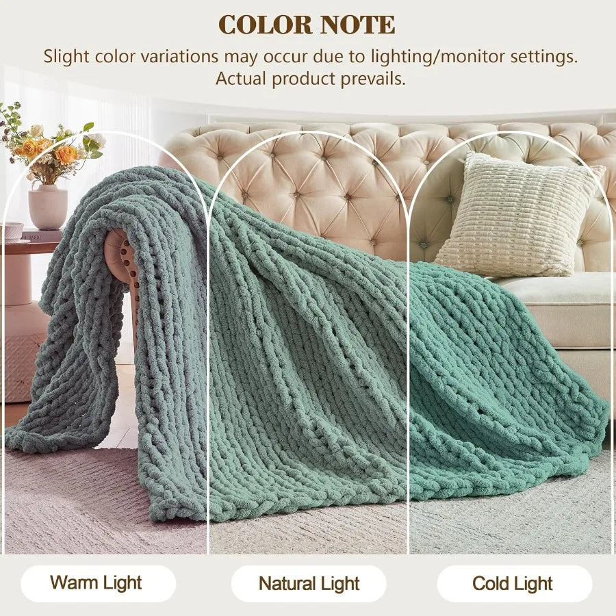 CN Guangdong Chunky Knit Throw Blanket Soft Plush for Couch