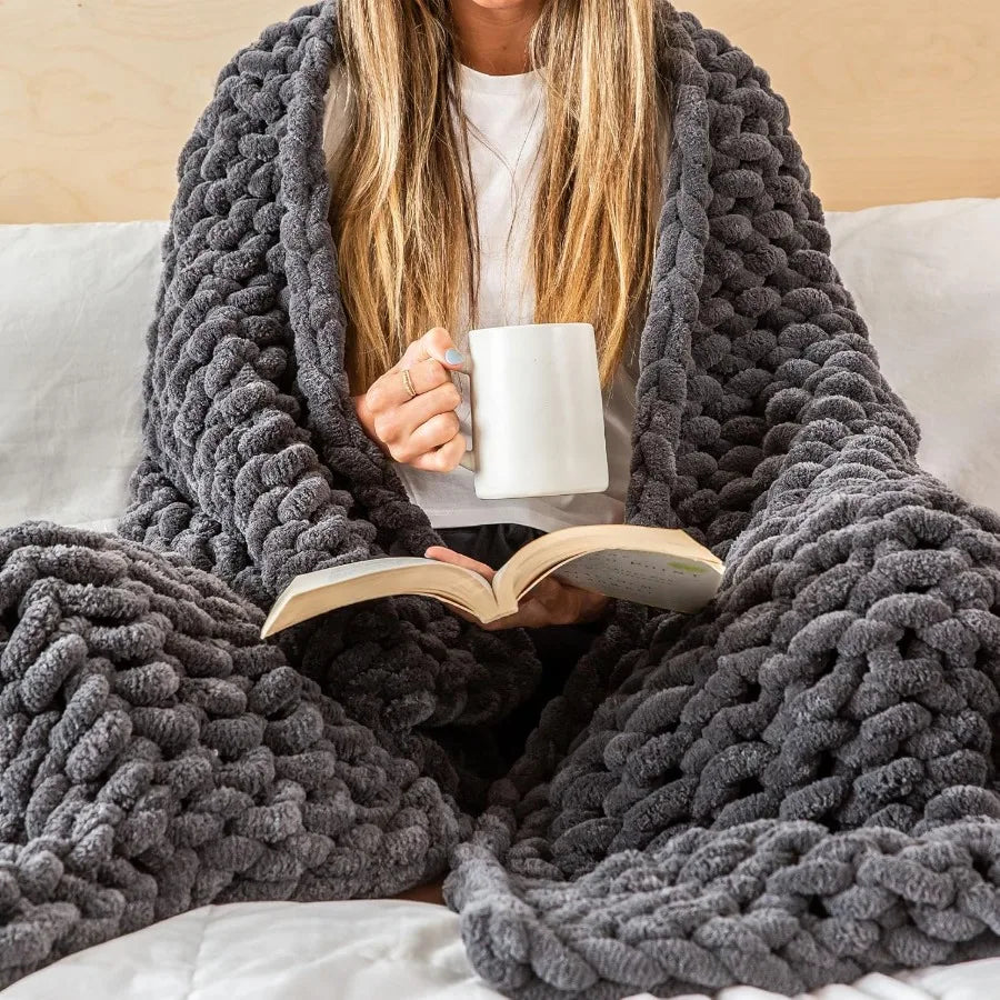 Guangdong Chunky Knit Blanket Throw Cable Knit Living Room
