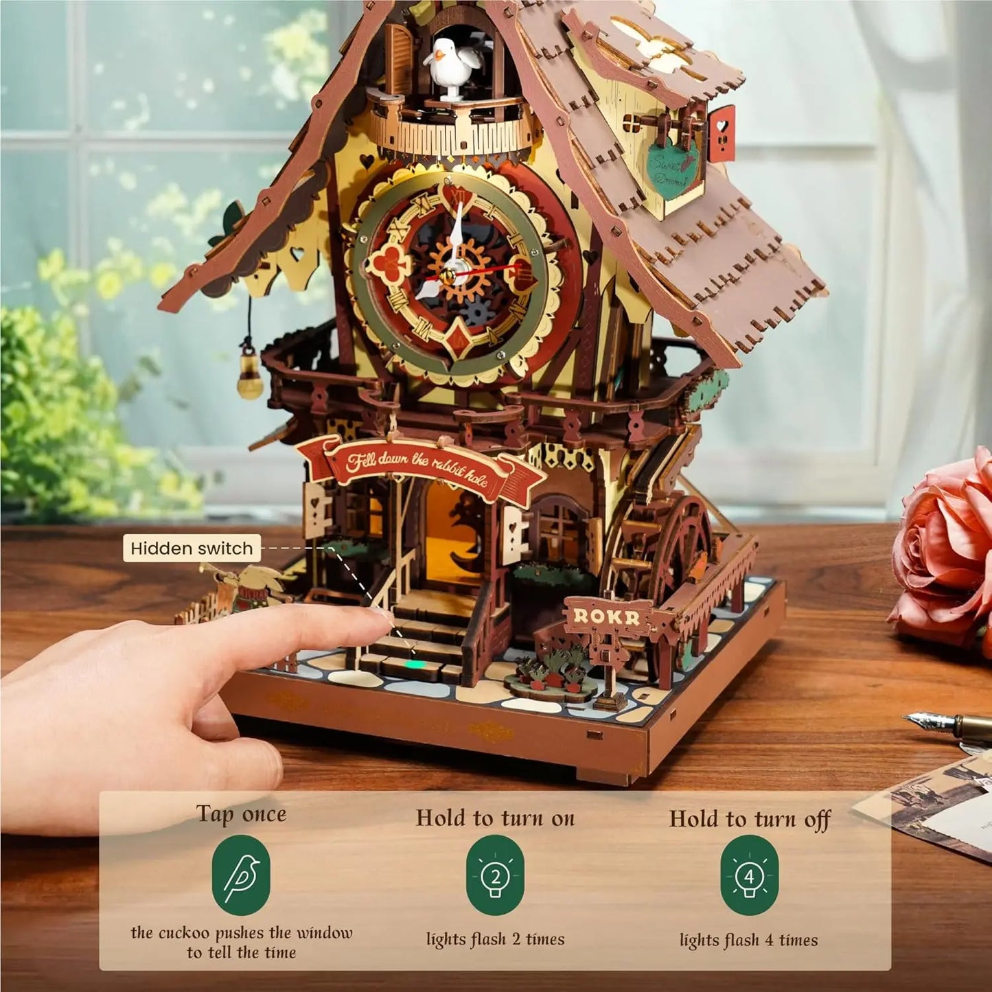 Robotime Cuckoo Clock 3D Puzzle Kit With Working Bird