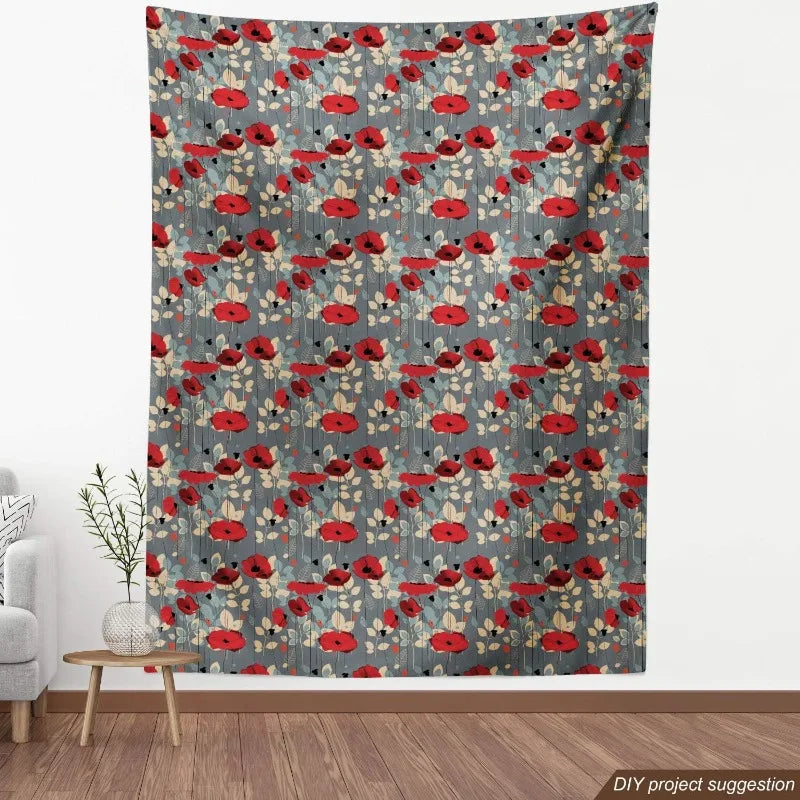 The Yard Poppy Flower Water Resistant Fabric Abstract
