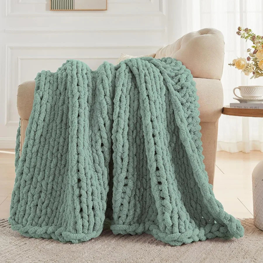 CN Guangdong Chunky Knit Throw Blanket Soft Plush for Couch
