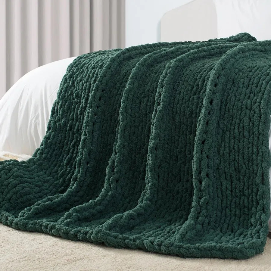 Guangdong CN Chunky Knit Throw Blanket Handcrafted Chenille
