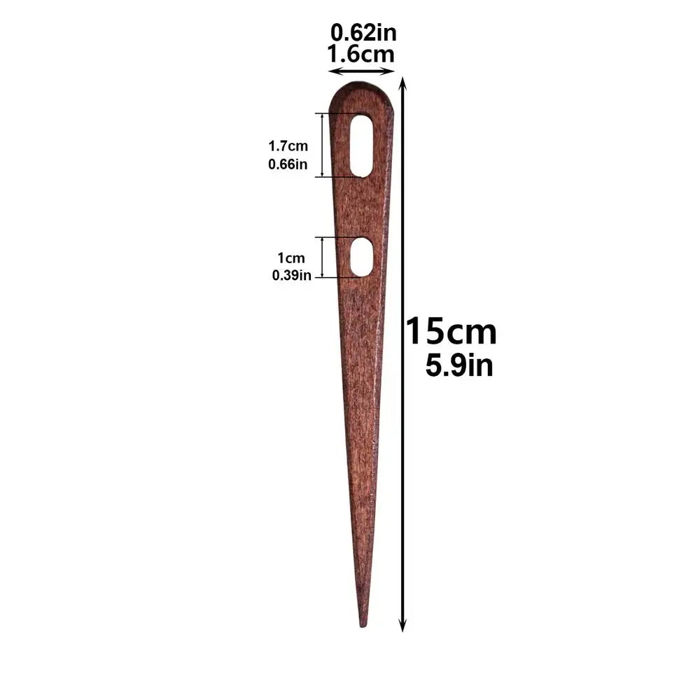 2Pcs/Set Nalbinding Needle Wood with Large Two-Eyed. Handmade Binding Tool, Tapestry Needle Weaving/Knitting/Crochet Supplies