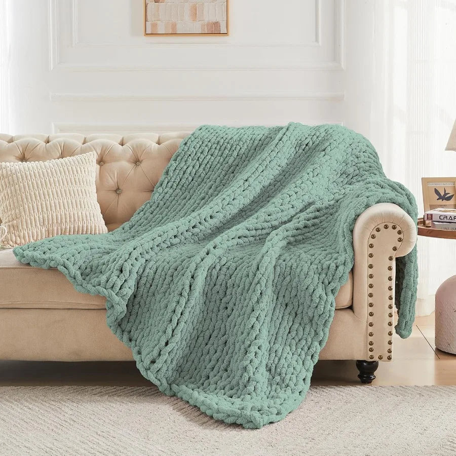 CN Guangdong Chunky Knit Throw Blanket Soft Plush for Couch