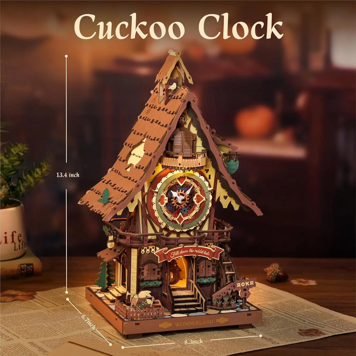Robotime Cuckoo Clock 3D Puzzle Kit With Working Bird