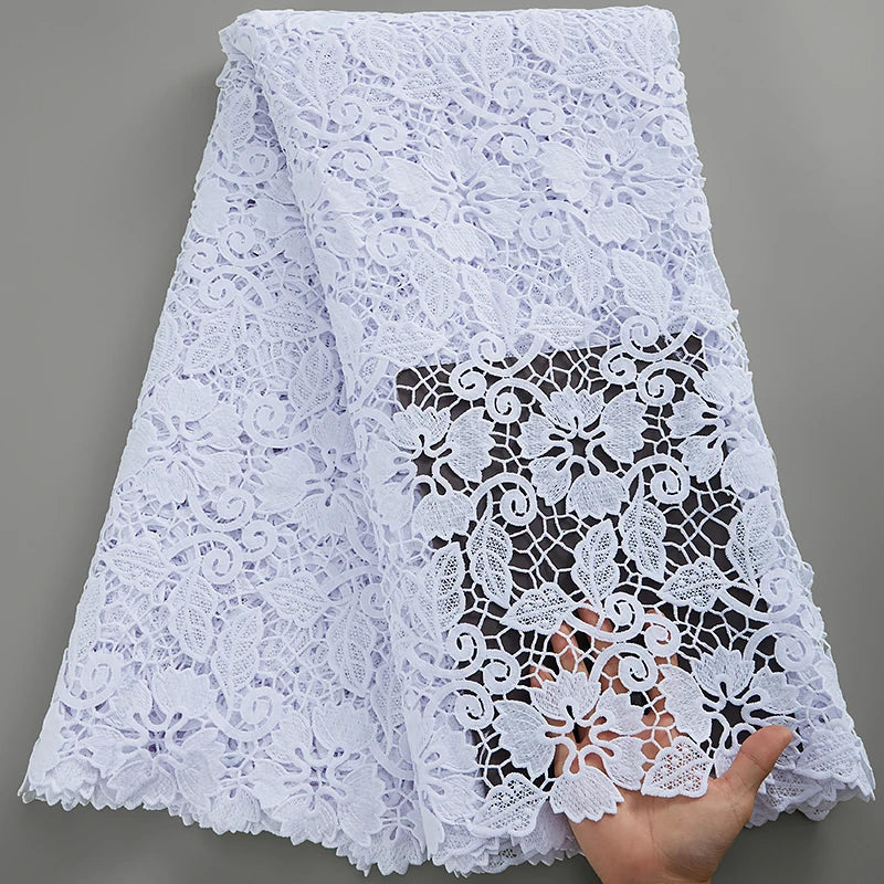 SJD Lace African Sequins Guipure Lace Fabric Water Soluble