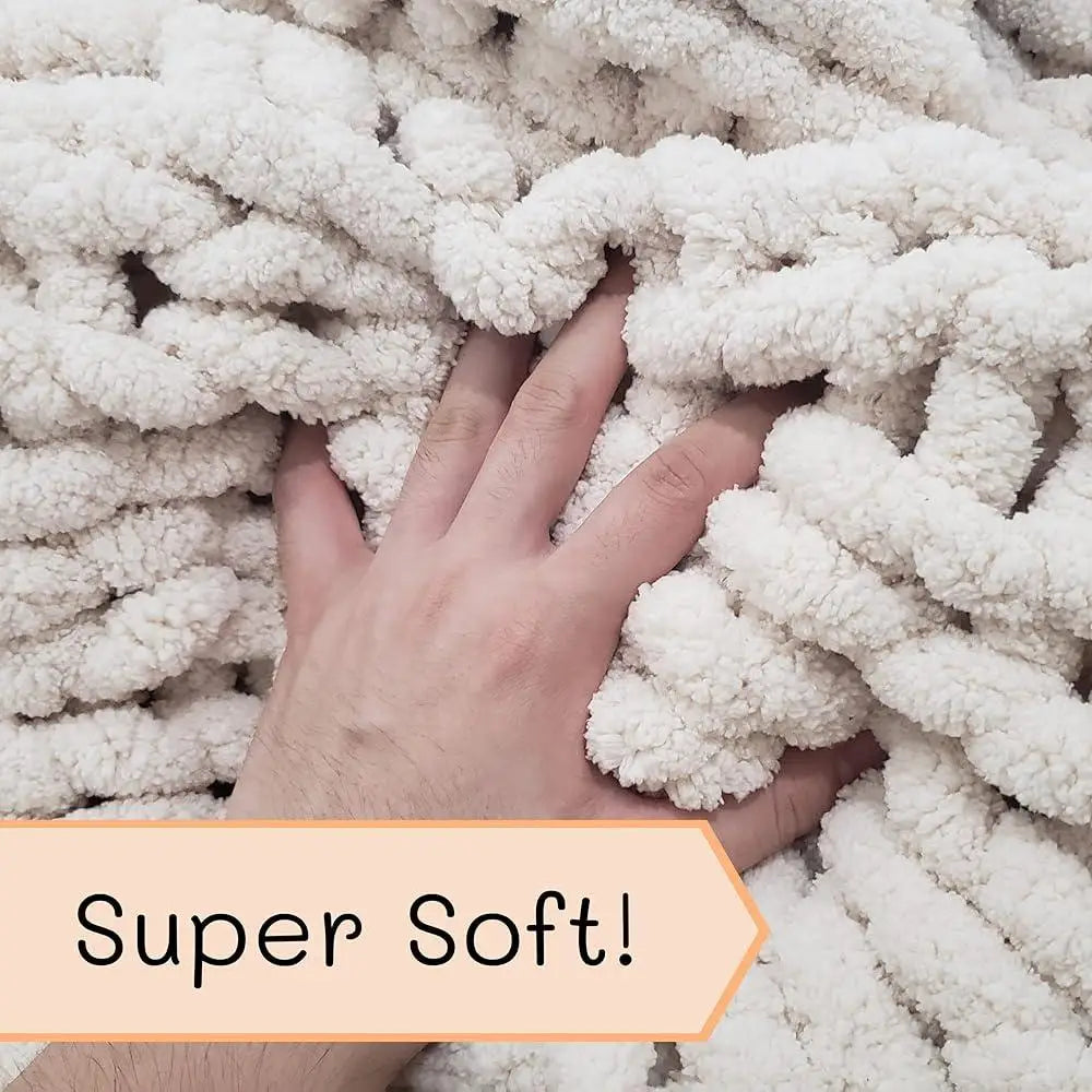 DUTRIEUX Extra Chunky Knit Blanket Cozy Throw Chenille Yarn