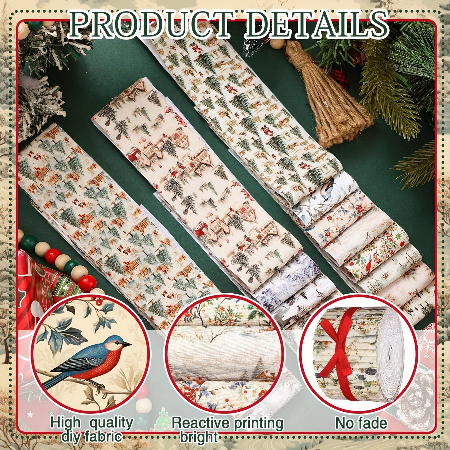 Winter Snow Scene Patchwork Roll For Quilts And Decor