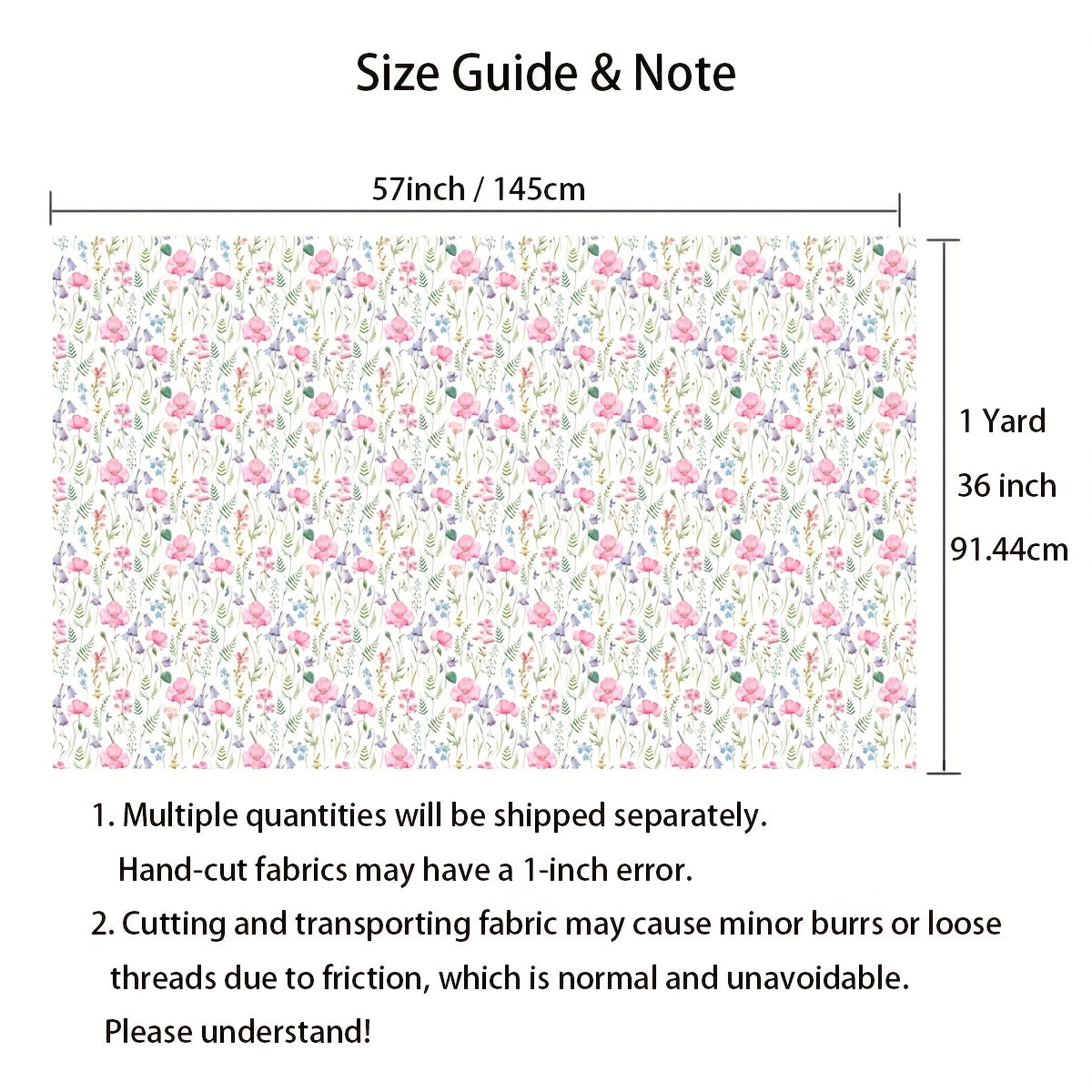 FONDDAY Floral Print Fabric Pastoral Style By The Yard