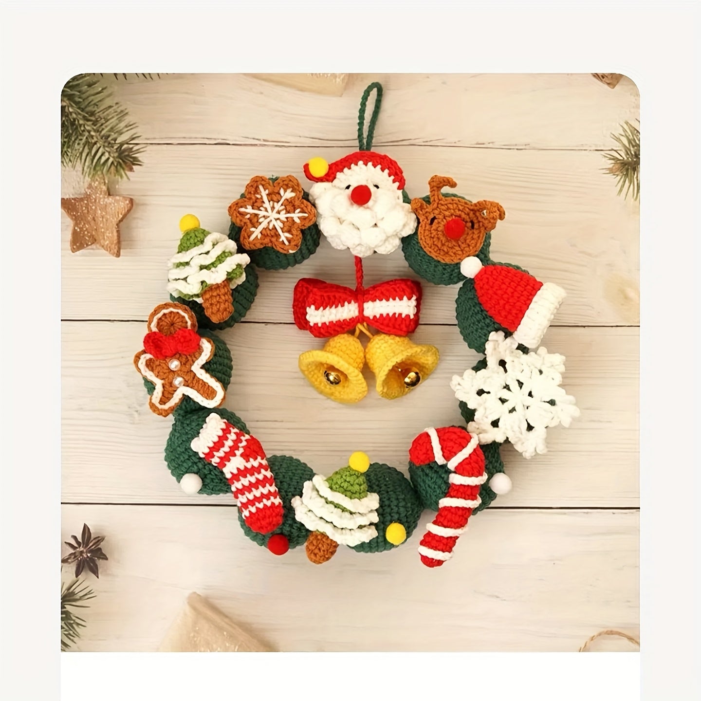 Artisan Christmas Wreath Crochet Kit With Detailed Guides