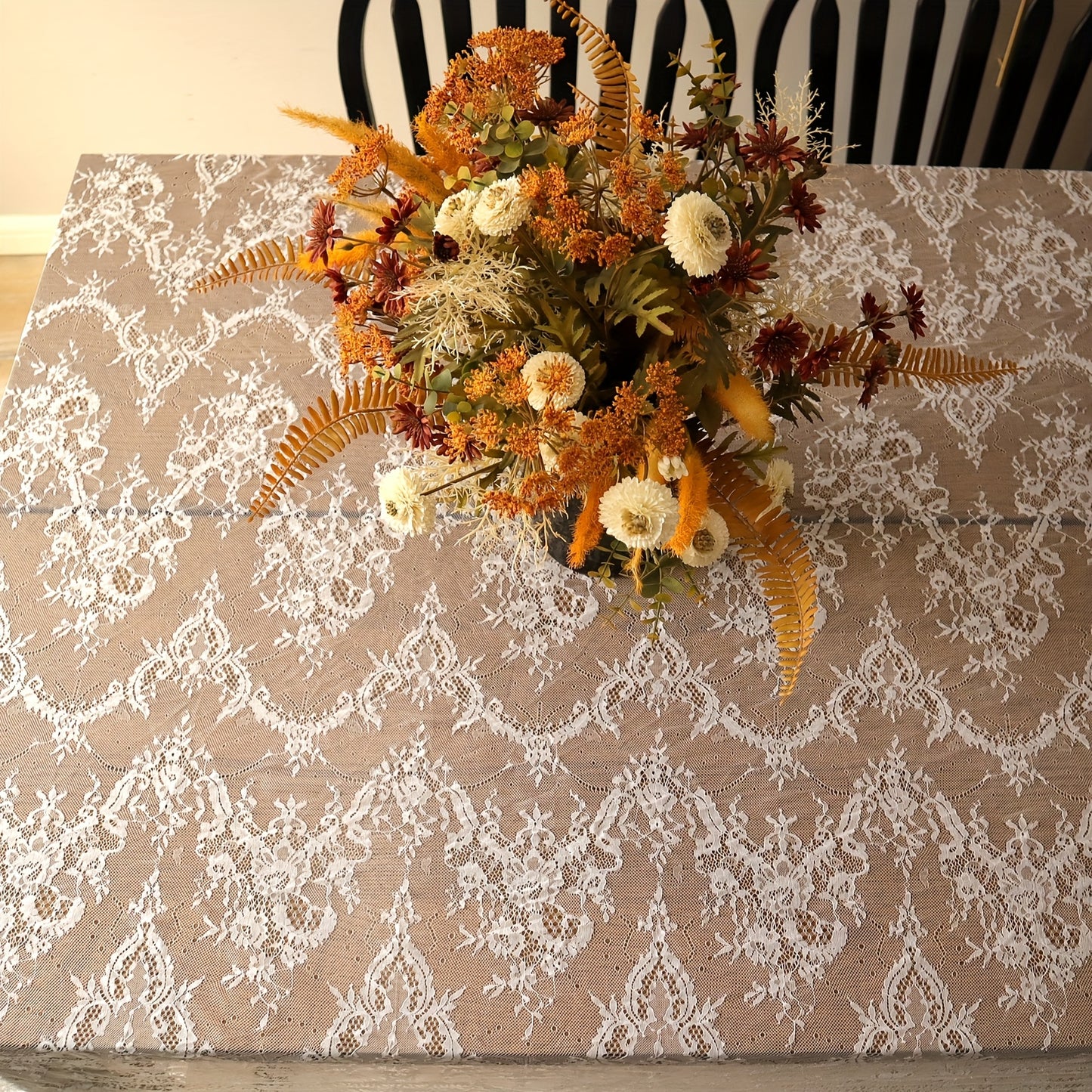 IDONGCAI Soft Chantilly Lace Floral Nylon Fabric By The Yard