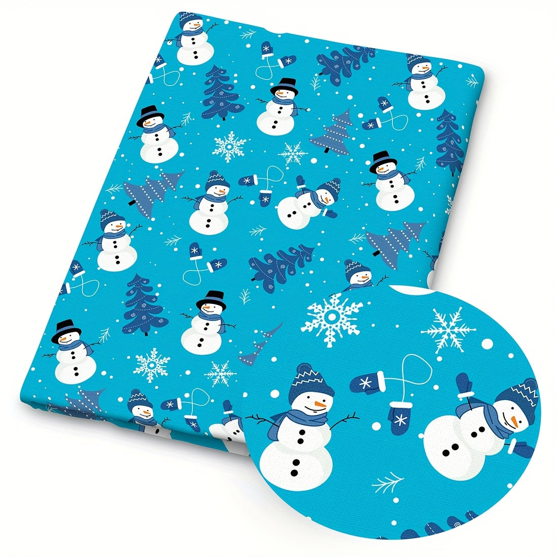 Christmas Quilting Fabric Precut Polyester Snowmen Reindeer