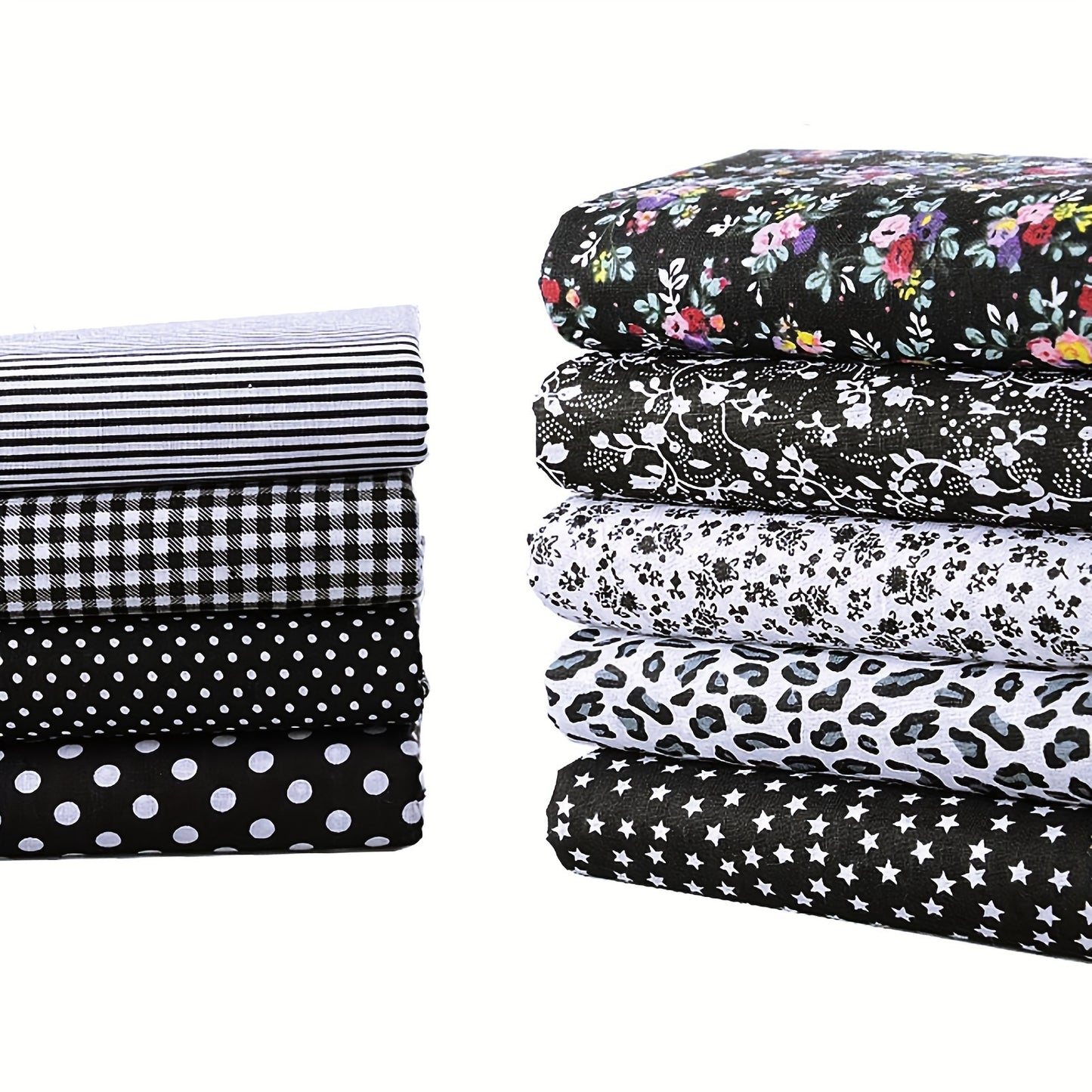 Floral Fabric Swatch Set 9 Pieces For Sewing And Crafting