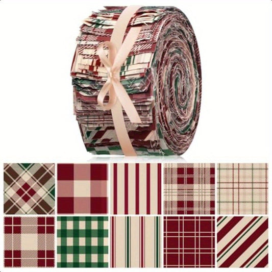 Vintage Christmas Fabric Jelly Roll Patchwork Quilting