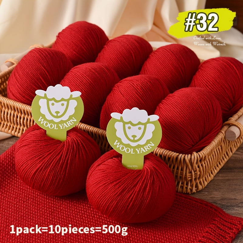 New Sheep Premium Wool Yarn 10 Balls 500g Knitting Kit