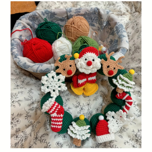 Artisan Christmas Wreath Crochet Kit With Detailed Guides