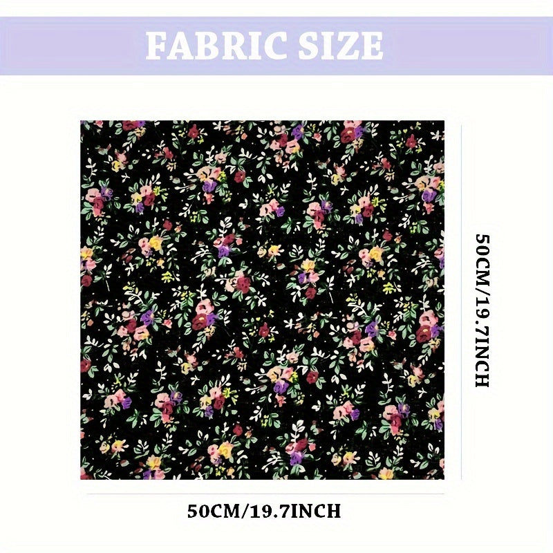 Floral Fabric Swatch Set 9 Pieces For Sewing And Crafting