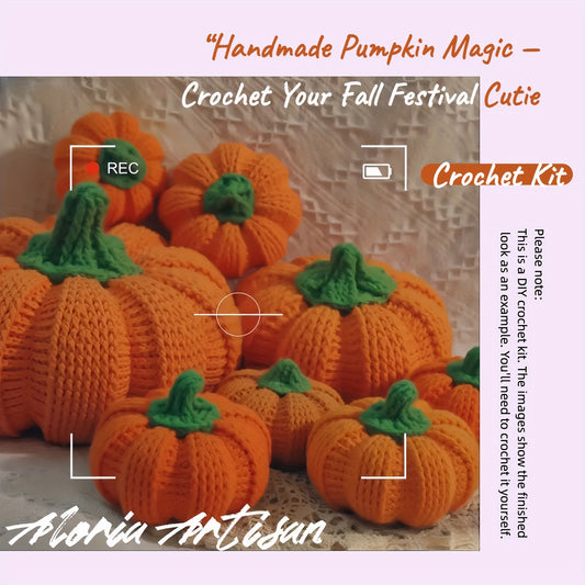 Pumpkin Crochet DIY Kit Yarn Stuffing Hook Craft Set