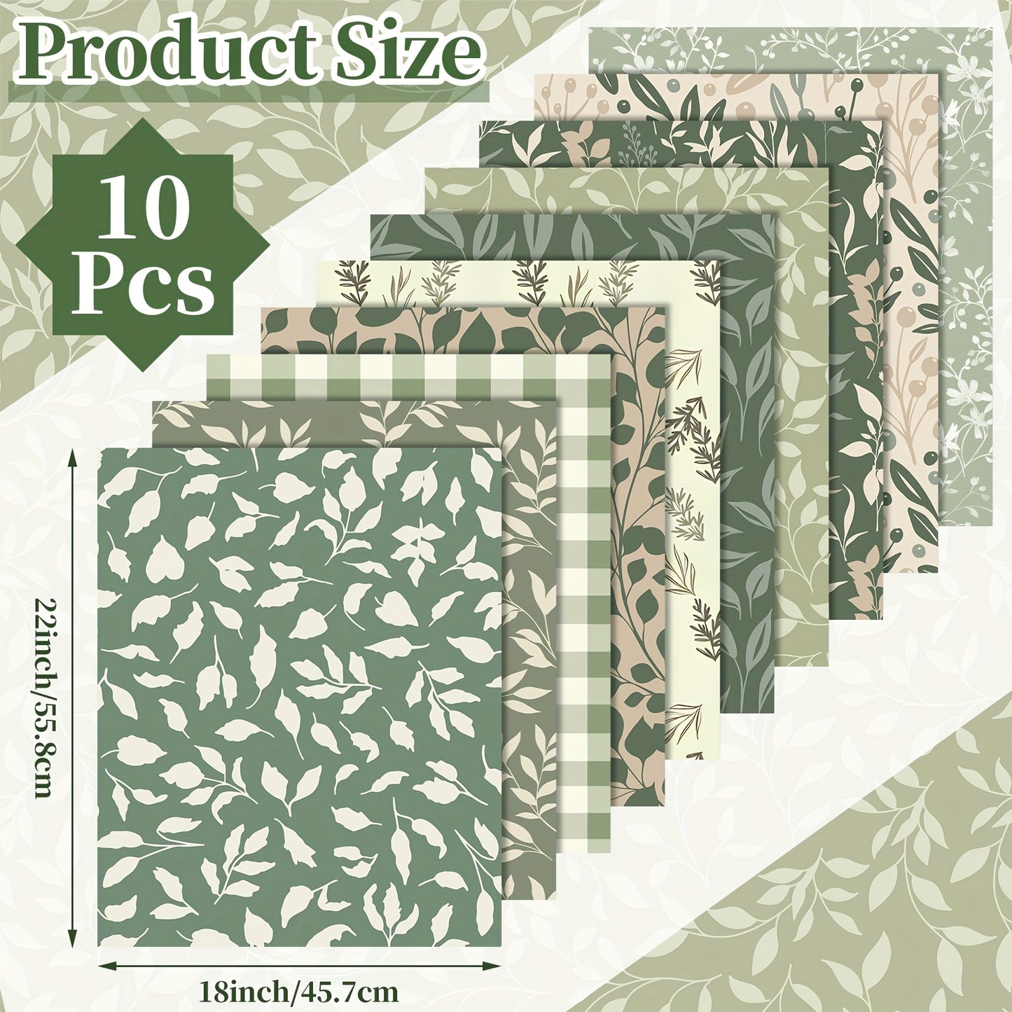 OUTUS Precut Quilting Fabric Geometric Leaf Pattern