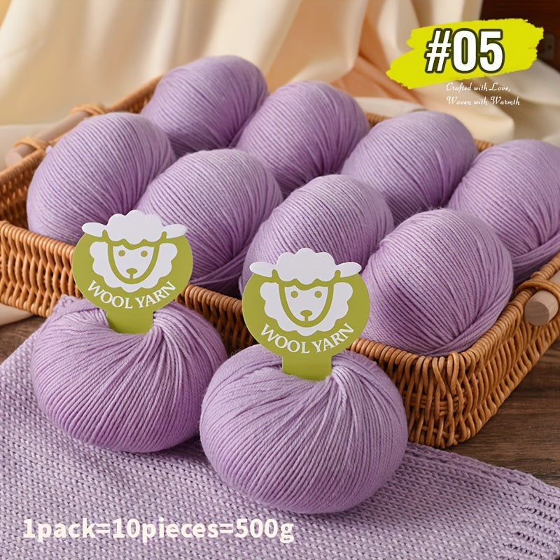 New Sheep Premium Wool Yarn 10 Balls 500g Knitting Kit