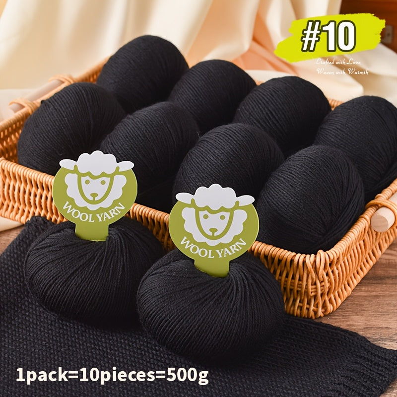 New Sheep Premium Wool Yarn 10 Balls 500g Knitting Kit
